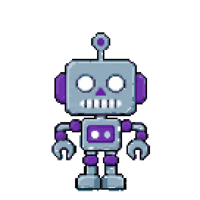 Animated pixel robot dancing